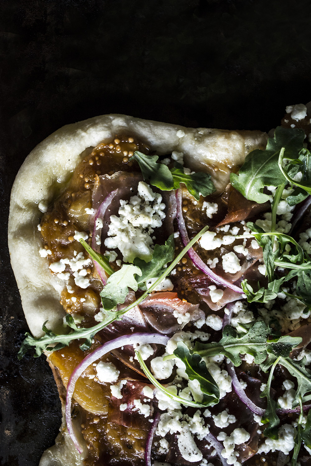 Peach Chutney Pizza with Prosciutto and Goat Cheese