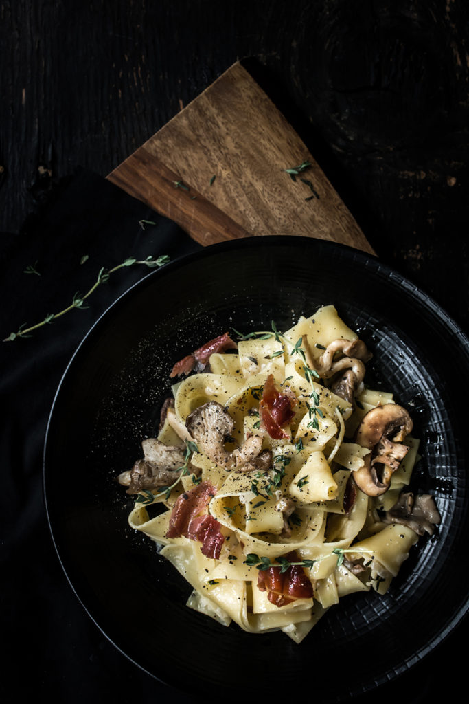 Pasta with Mushrooms and Prosciutto Regan Baroni