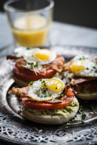 Breakfast Sandwich with Quail Eggs