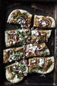 Peach Chutney Pizza with Prosciutto and Goat Cheese