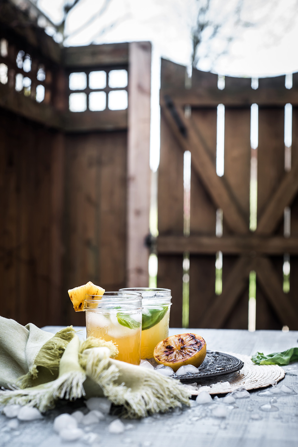 Charred Pineapple Lemonade with Basil