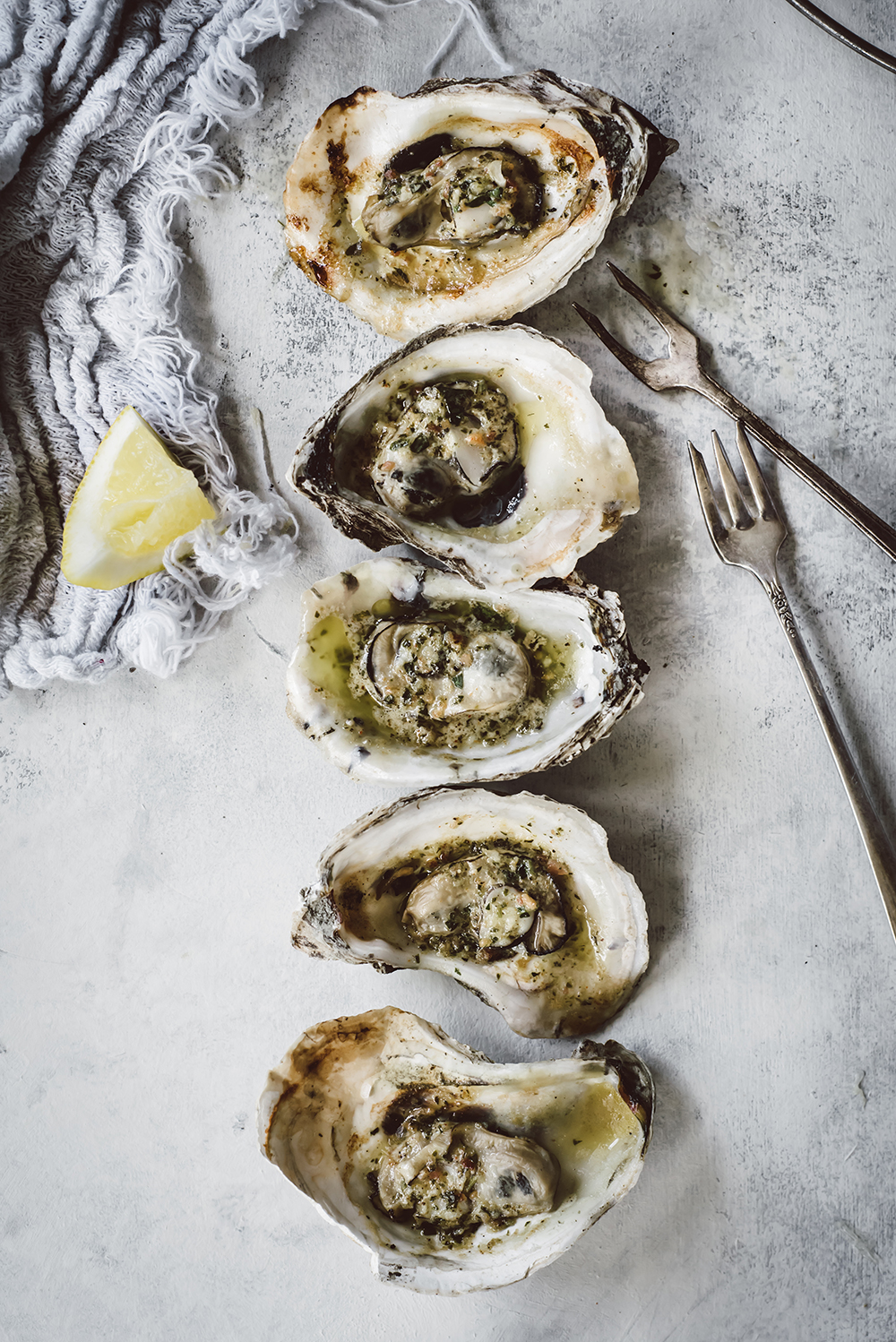 Grilled Oysters with Bacon Cayenne Butter