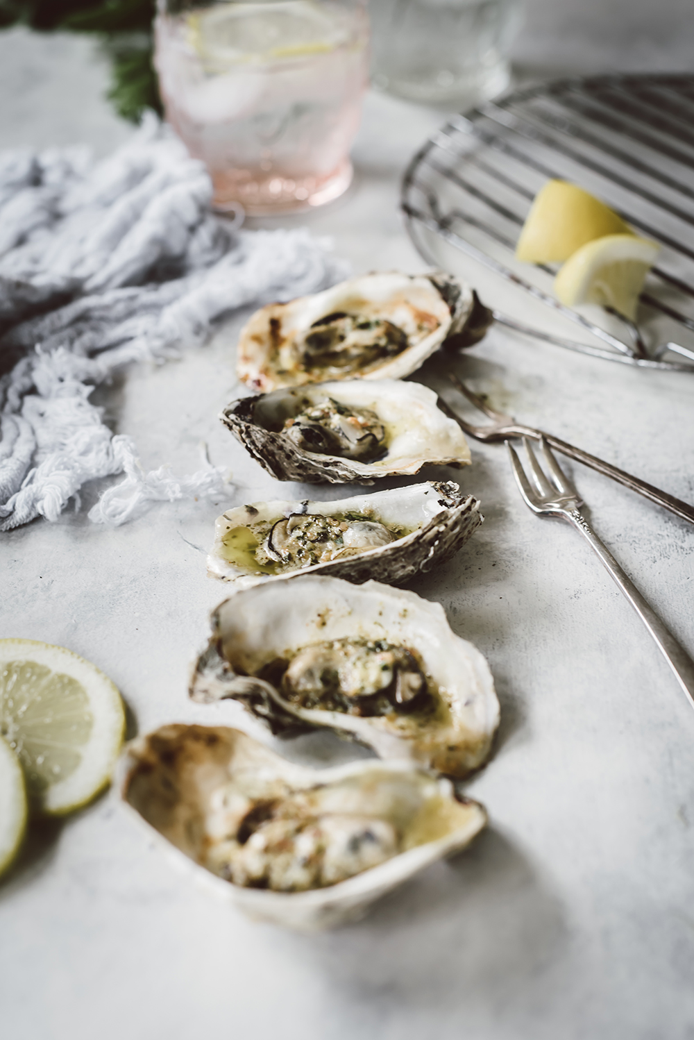 Grilled Oysters with Bacon Cayenne Butter