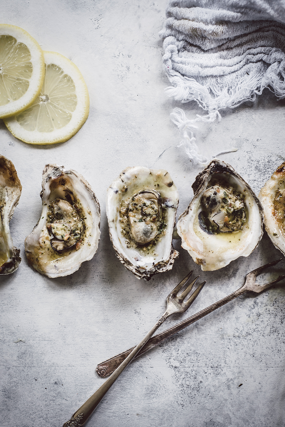 Grilled Oysters with Bacon Cayenne Butter