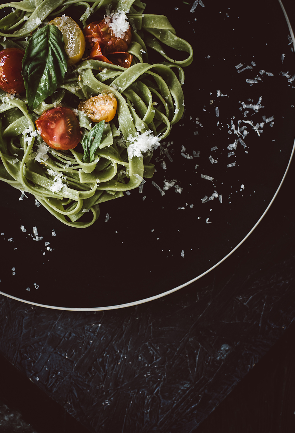 Pasta and Basil and Tomatoes