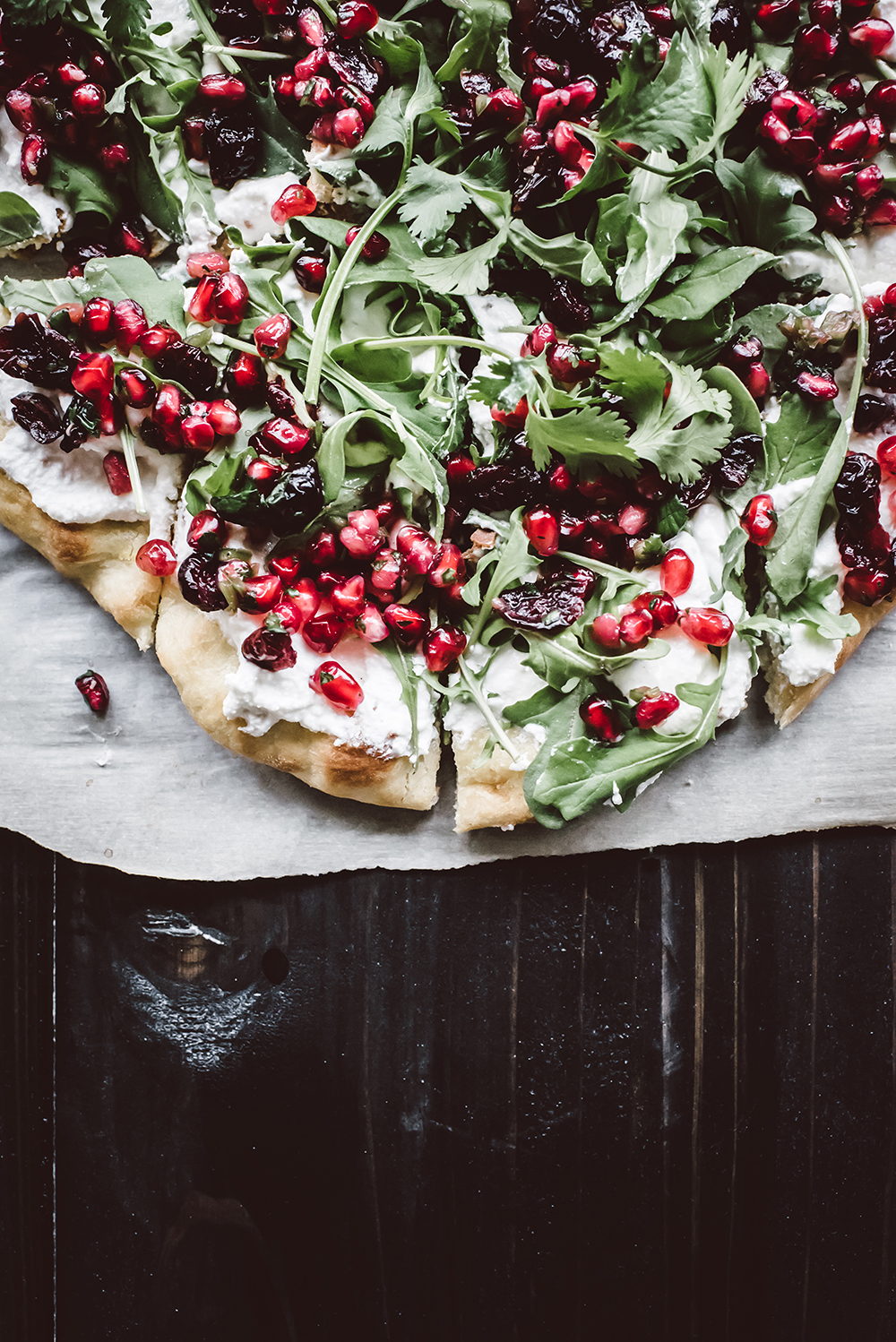 Flatbread with Ricotta and Pomegranate Salsa