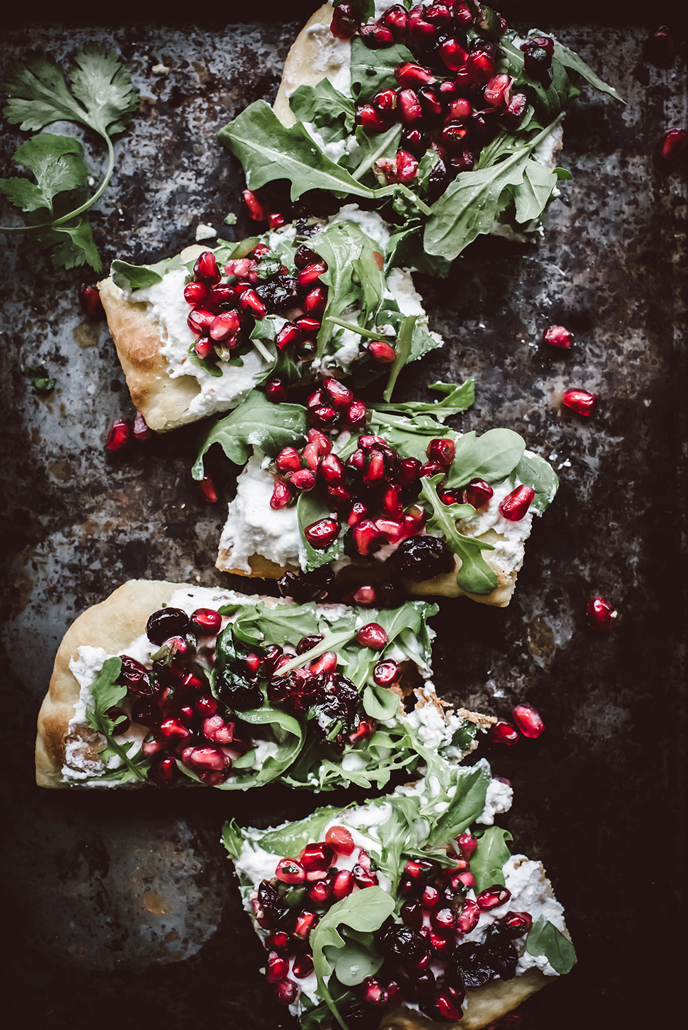 Flatbread with Ricotta and Pomegranate Salsa