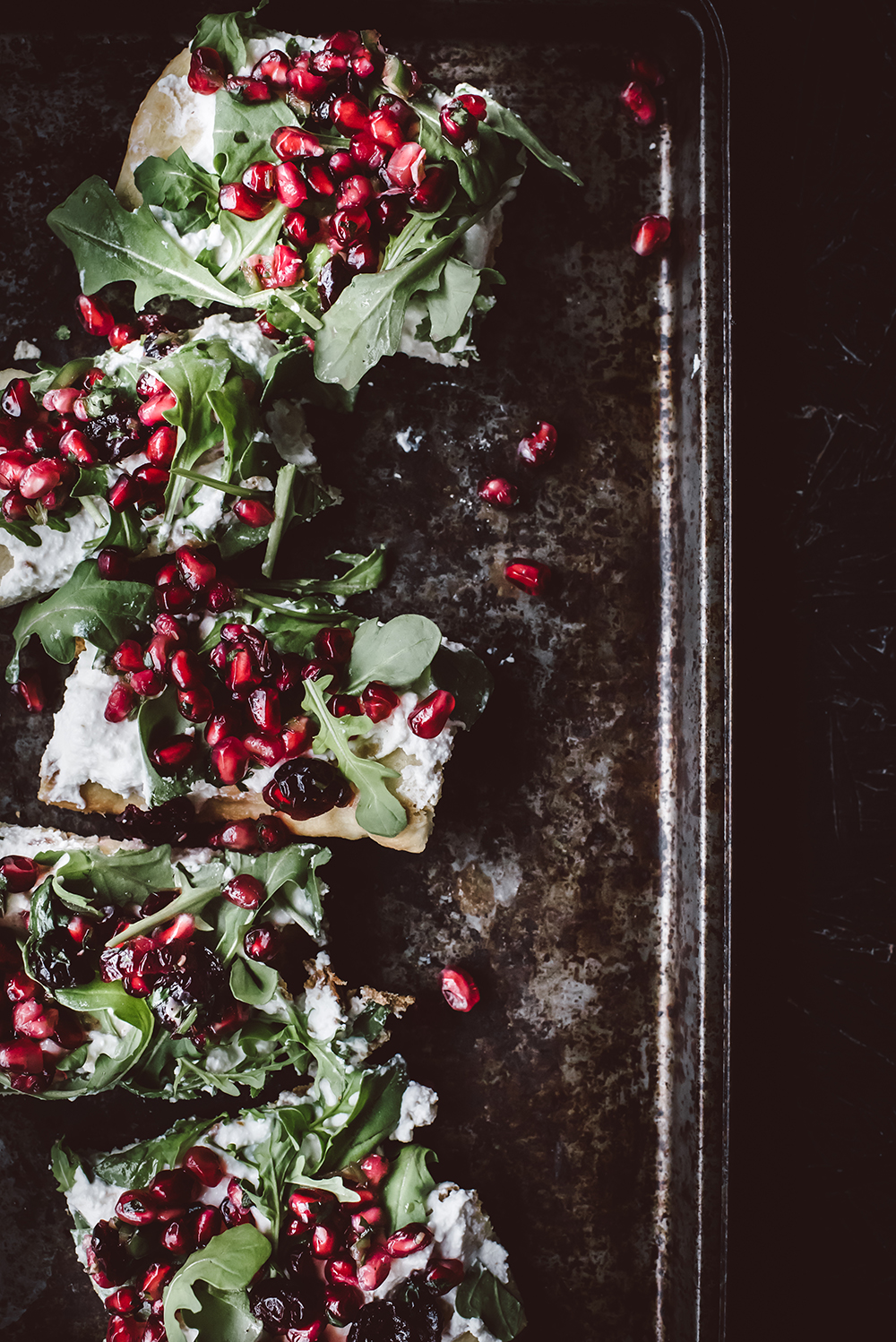 Flatbread with Ricotta and Pomegranate Salsa