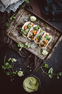 Sweet Potato Tacos with Avocado Crema