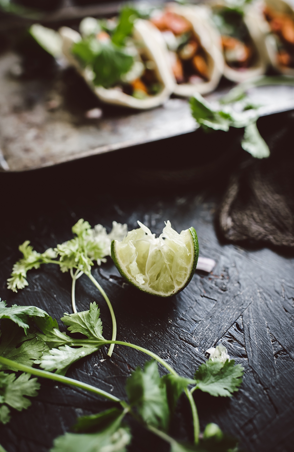 Roasted Sweet Potato Tacos with Avocado Lime Crema