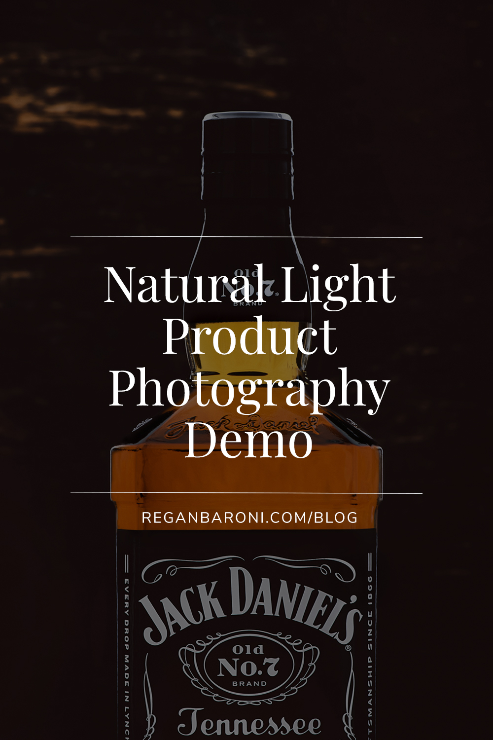 jack daniels bottle shot with natural light