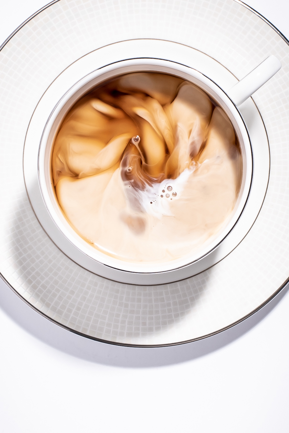 Overhead shot of coffee swirl