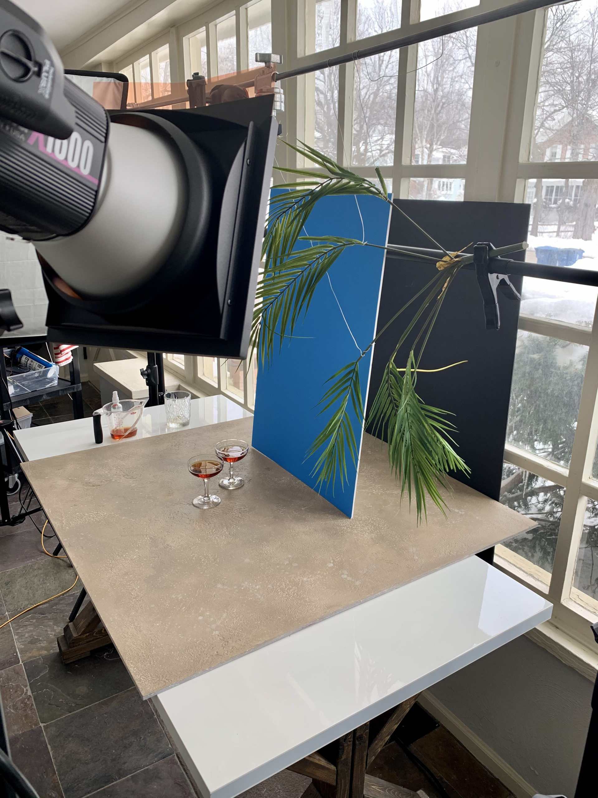 Photo shoot studio setup