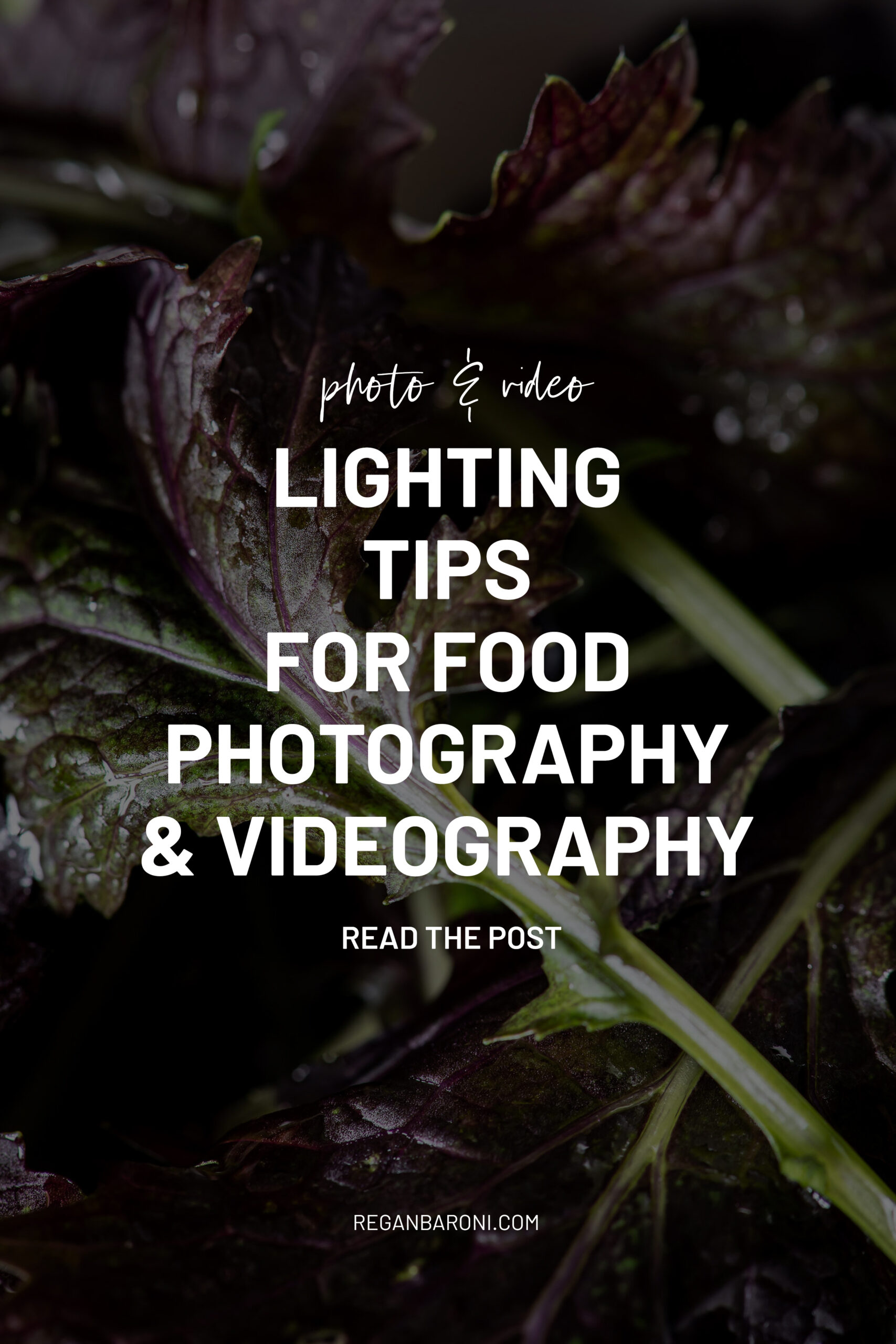 lighting for food photography and videography